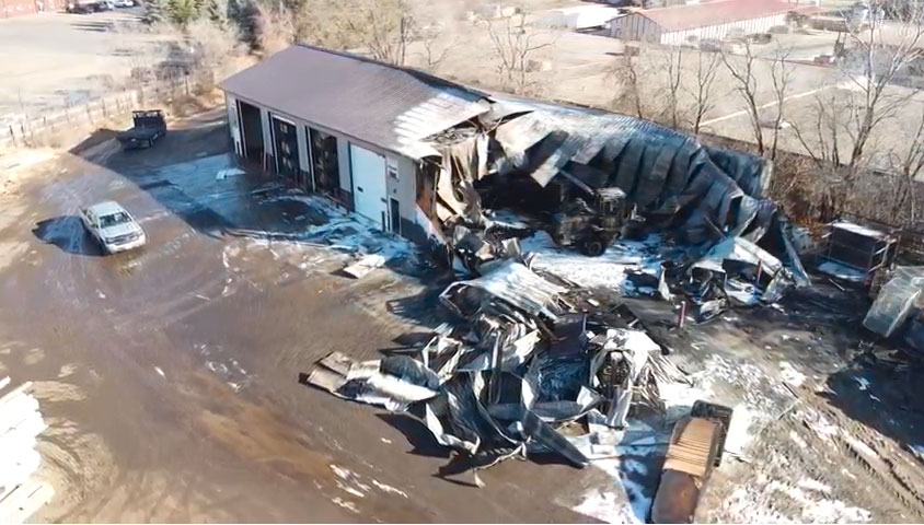 Lumber Yard Fire in Minnesota
