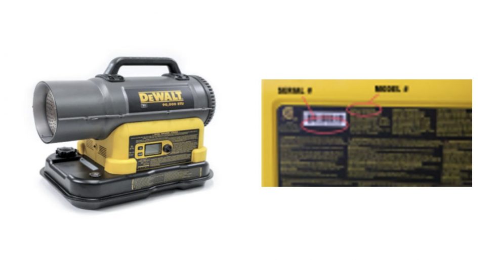 Enerco Group Recalls DeWALT Cordless Kerosene Heaters Due to Fire and